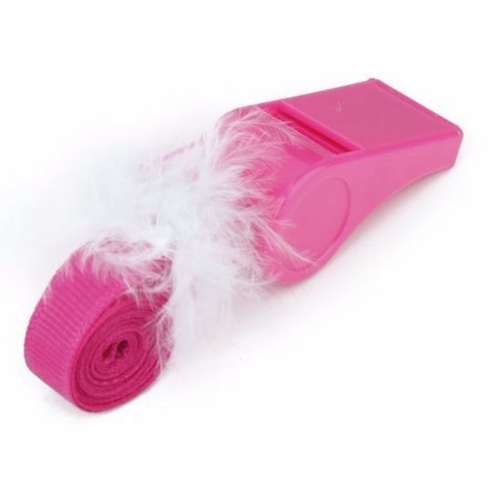 10 x Hot Pink Whistles Whistle Sports Cheerleader Hens Night Pink Games Party