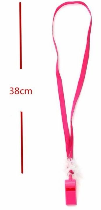 10 x Hot Pink Whistles Whistle Sports Cheerleader Hens Night Pink Games Party