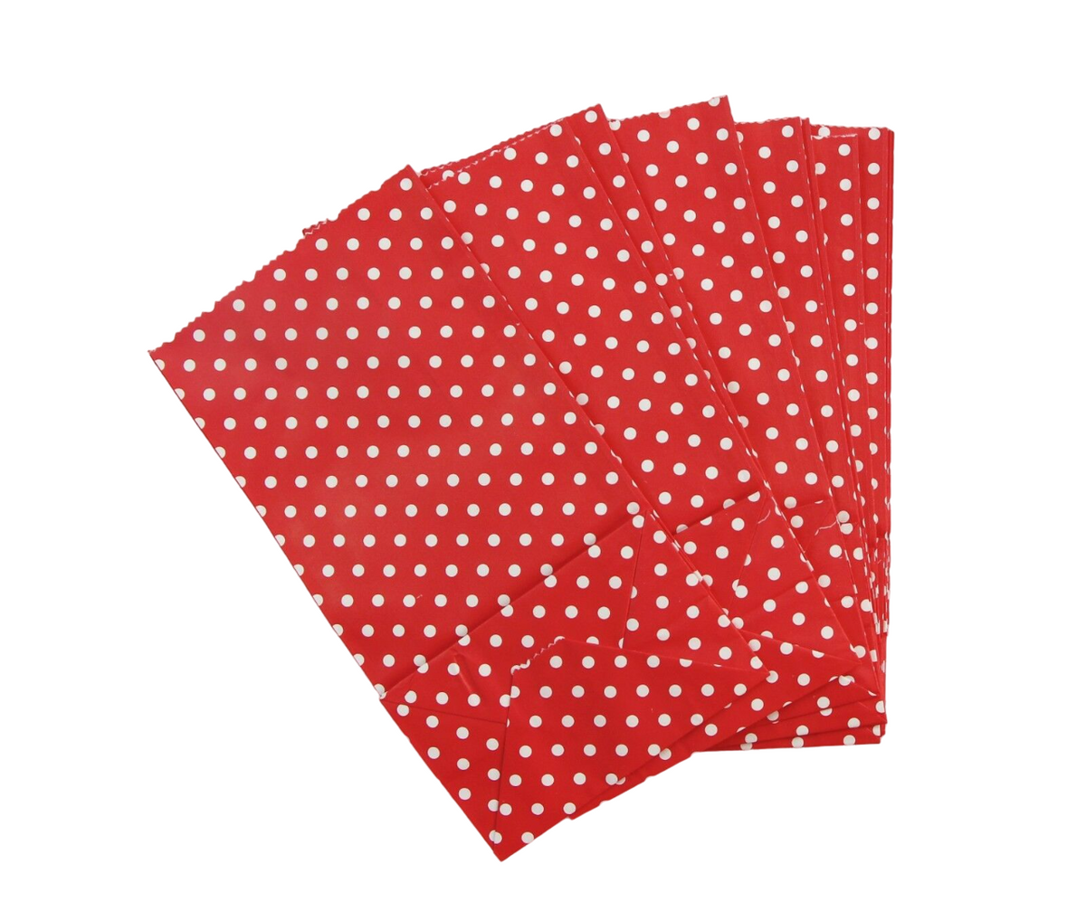 10 x Paper Lolly Bags Large 23Cms Wedding Birthday Gift Polka Dots