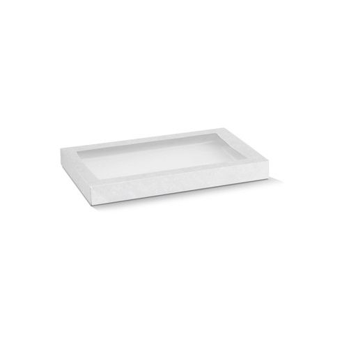 10 x Small White Disposable Catering Grazing Boxes Trays With Clear Frame Lids