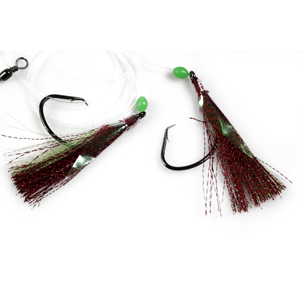 10 x Snapper Rigs Flasher Rig Bottom Reef Fishing Lure Hook Paternoster - 5/0