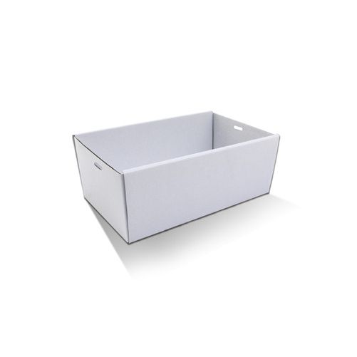 10 x White Disposable Catering Grazing Boxes Trays With Clear Frame Lids - Small