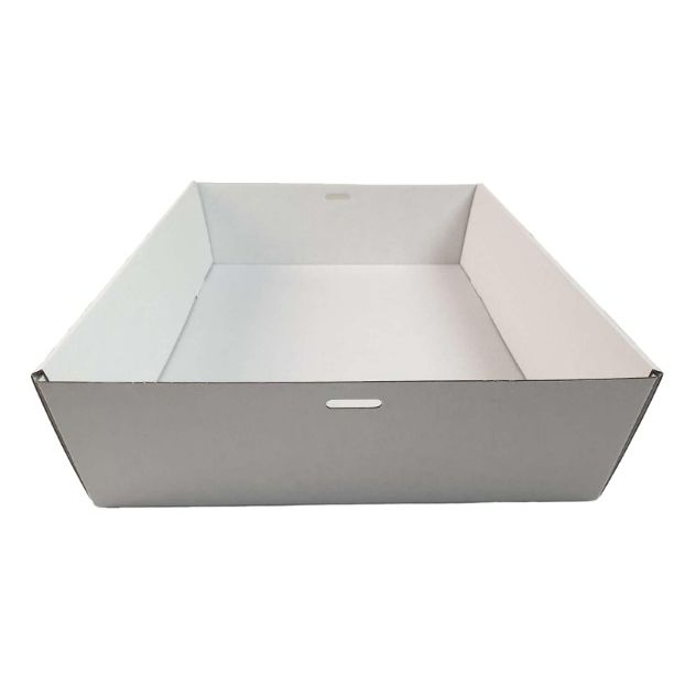 100 X Large White Disposable Catering Grazing Boxes Trays With Clear PET Lids