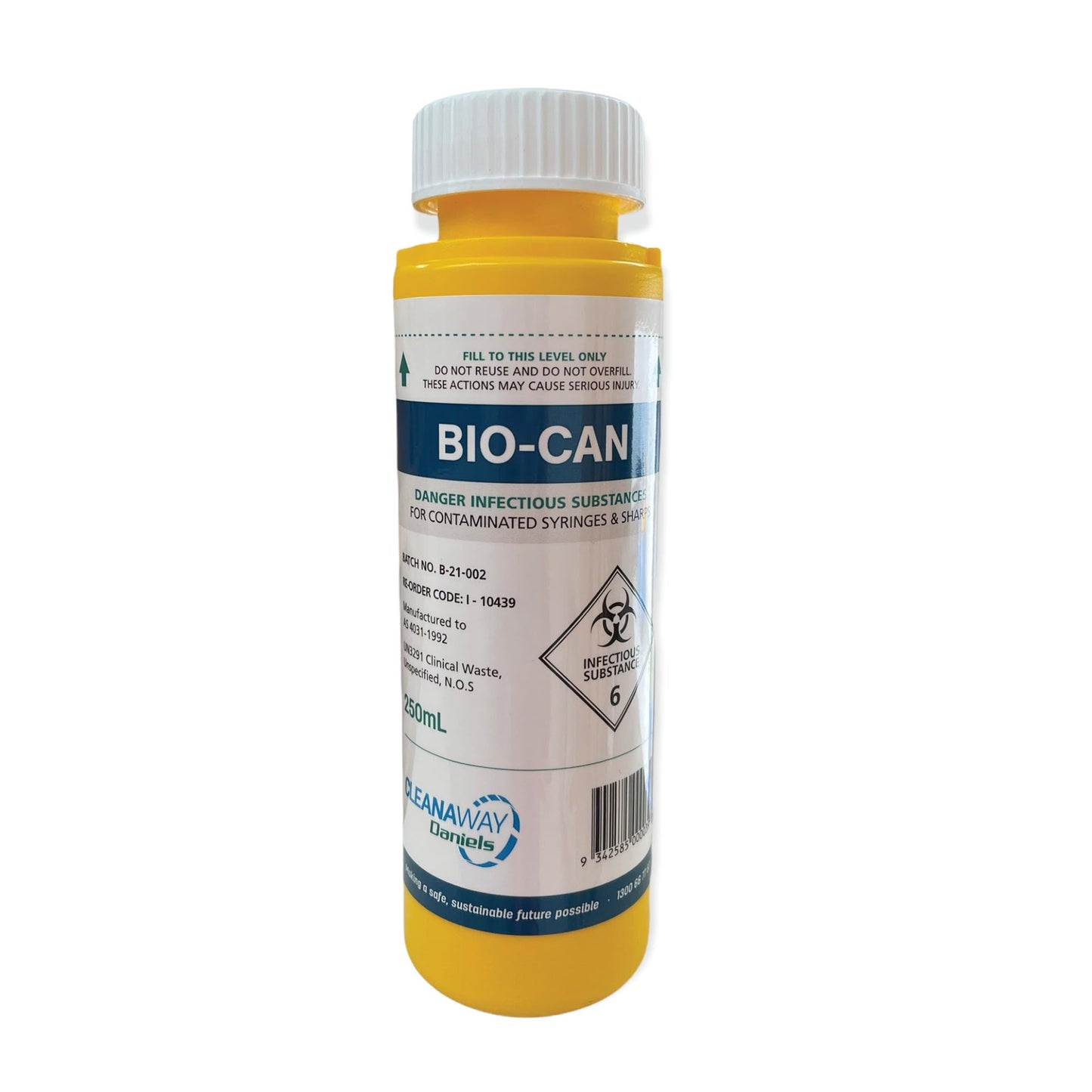 100x 250ml Sharps Container Needle Biohazard Bin Disposal - Medical Waste Box