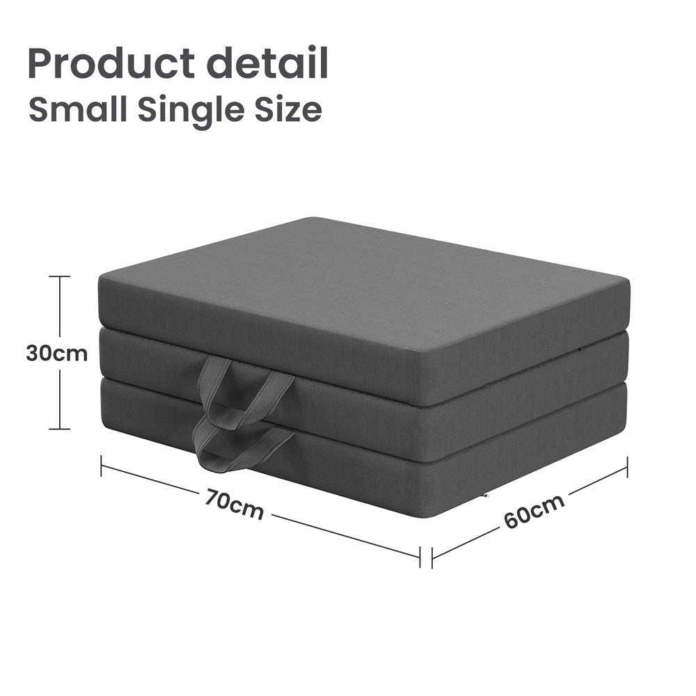 10cm Small Single BedStory 3-Fold Mattress Folding Foam Bed Washable Cover, 180x70cm