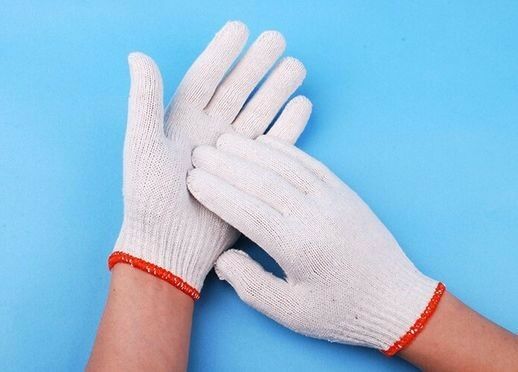 12 Pairs / 24 Pcs White Red Work General Purpose Poly/Cotton Yarn Elastic Gloves