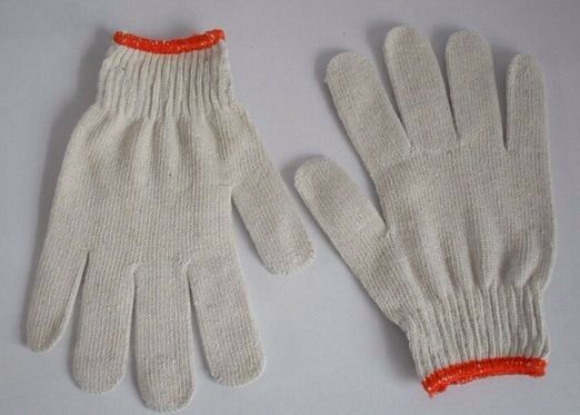 12 Pairs / 24 Pcs White Red Work General Purpose Poly/Cotton Yarn Elastic Gloves