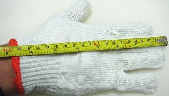 12 Pairs / 24 Pcs White Red Work General Purpose Poly/Cotton Yarn Elastic Gloves