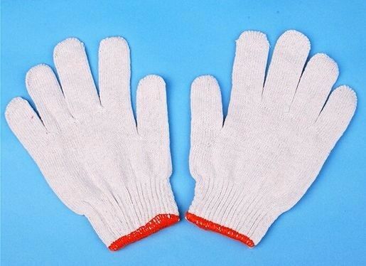 12 Pairs / 24 Pcs White Red Work General Purpose Poly/Cotton Yarn Elastic Gloves