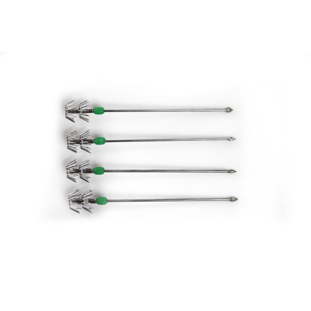 12 X 150mm Metal Squid Spike Jigs Stainless Steel Extra Large Dual Hook 25mm