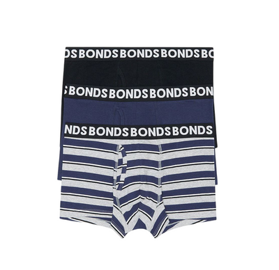 12 X Bonds Mens Everyday Trunks Underwear Black / Navy / Grey Undies