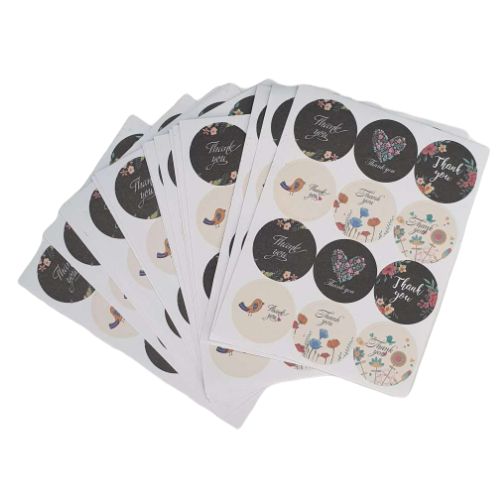 120 Pieces X Thank You Stickers Packaging Round Envelope Gift Labels