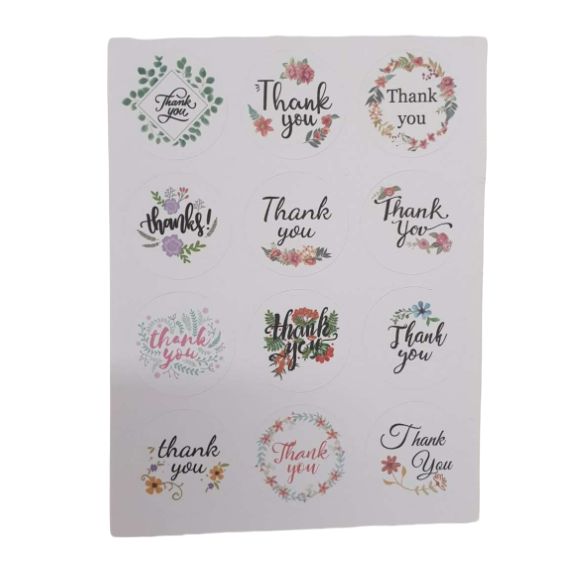 120 Pieces X Thank You Stickers Packaging Round Envelope Gift Labels
