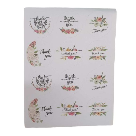 120 Pieces X Thank You Stickers Packaging Round Envelope Gift Labels