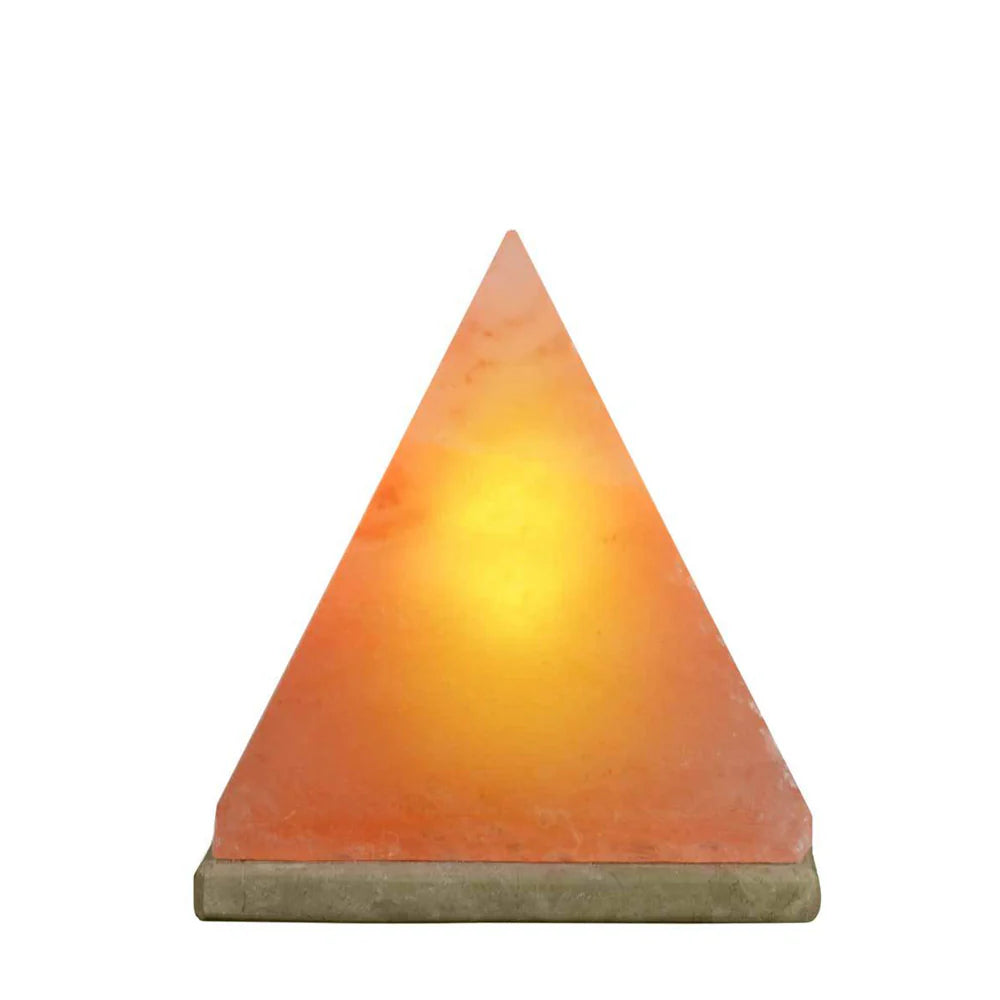 12V 12W Pyramid Himalayan Pink Salt Lamp Carved Rock Crystal Light Bulb On/Off