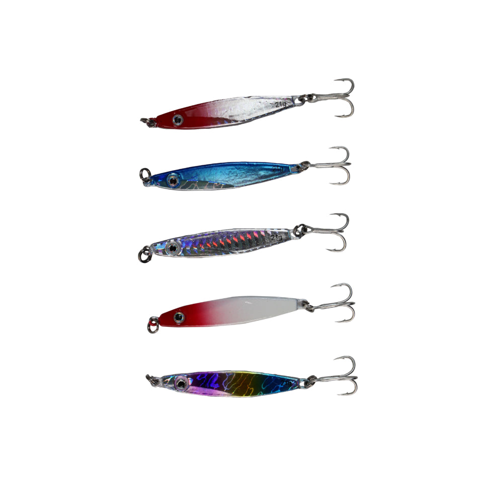 15 X 21G Fishing Lures Metal Slice Micro Jig Bait Spoon Tackle Salmon Mackerel