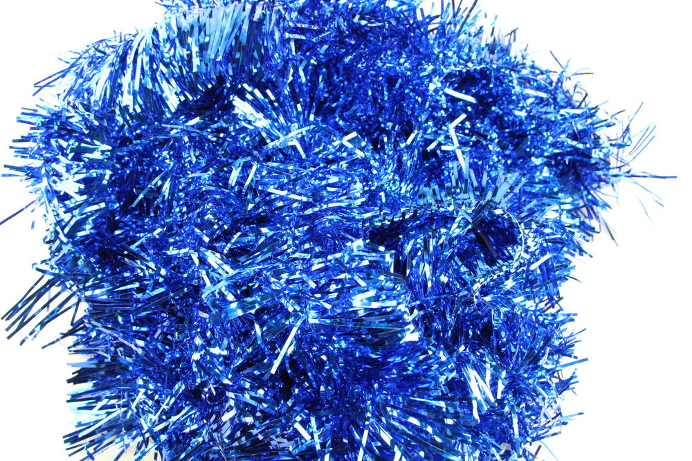 15 X Christmas Tinsel Thin Xmas Garland Tree Decorations - Royal Blue
