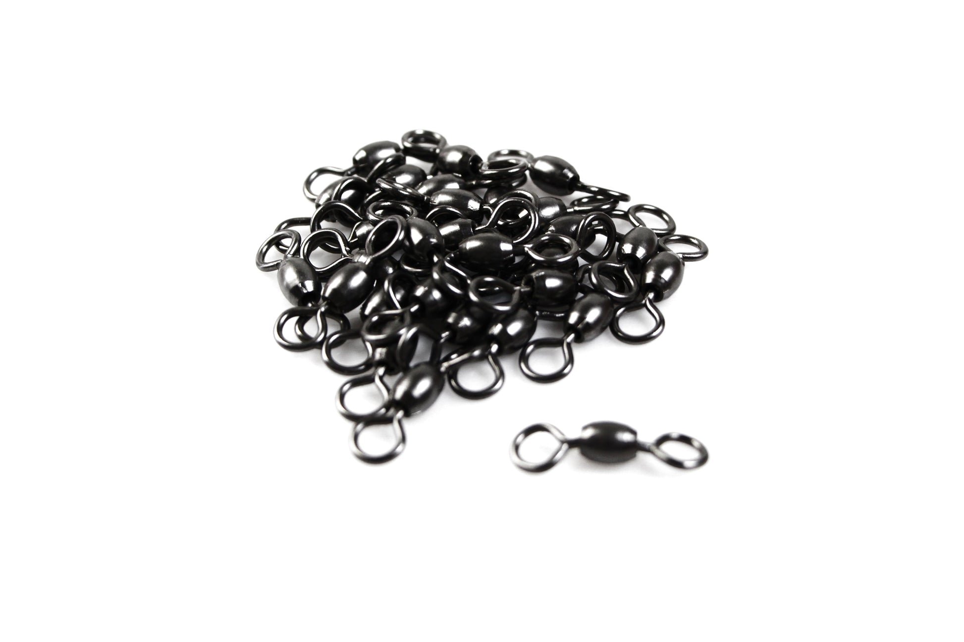 150Pcs X Black Brass Barrel Fishing Swivel Ball Bearing Tackle Swivels