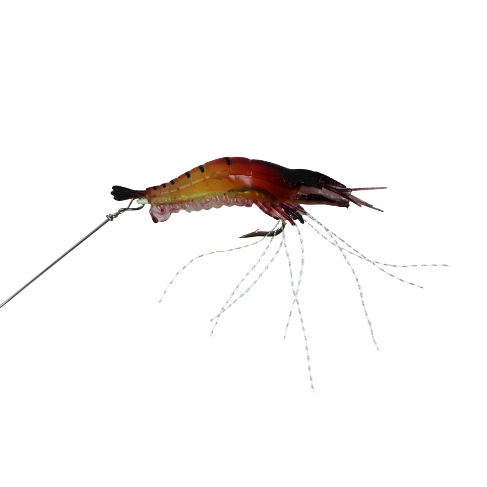 18 X Plastic Fishing Lures Soft Tackle Prawn Shrimp Flathead Bream Cod Bass Glow