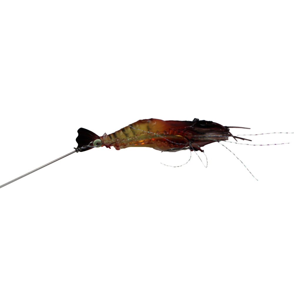 18 X Plastic Fishing Lures Soft Tackle Prawn Shrimp Flathead Bream Cod Bass Glow