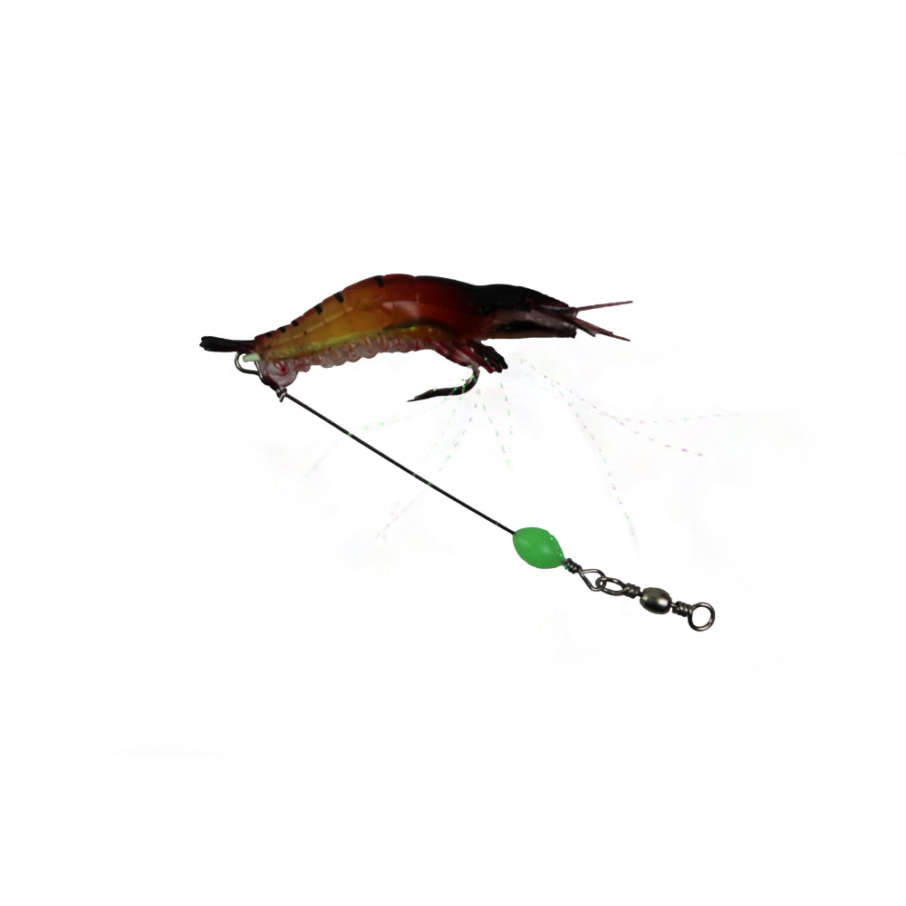 18 X Plastic Fishing Lures Soft Tackle Prawn Shrimp Flathead Bream Cod Bass Glow