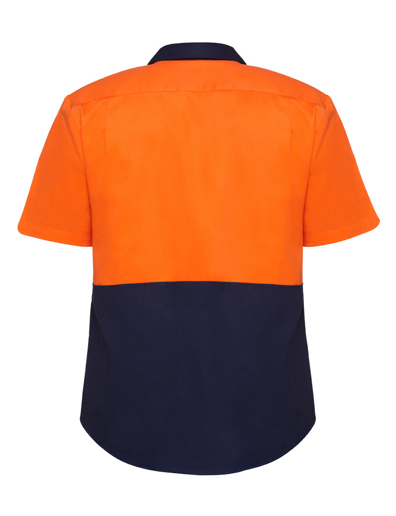 2 x Hard Yakka Core Hi Vis 2 Tone Short Sleeve Lightweight Vented Shirt - Orange