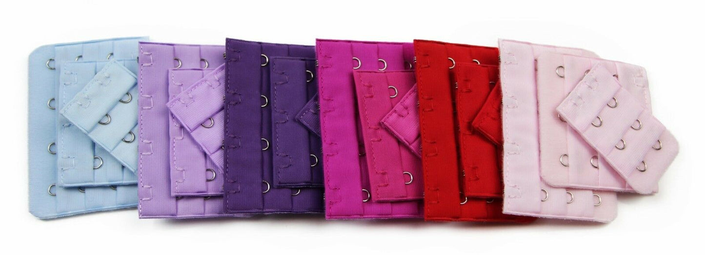 20 X Bra Extender Coloured Clip Hook Extenders Assorted Hooks And Colours