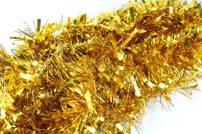 20 X Christmas Tinsel Thick 2-Tone Xmas Garland Tree Decorations - Gold/Gold