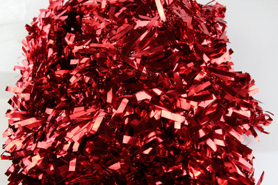 20 X Christmas Tinsel Thick Xmas Garland Tree Decorations - Red