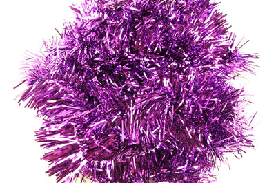 20 X Christmas Tinsel Thin Xmas Garland Tree Decorations - Purple