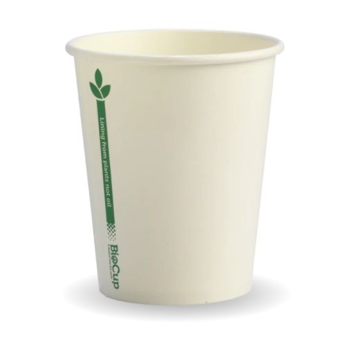 200 Cups + 200 Lids Disposable Biocup Coffee 280Ml/350Ml Bulk Paper Takeaway