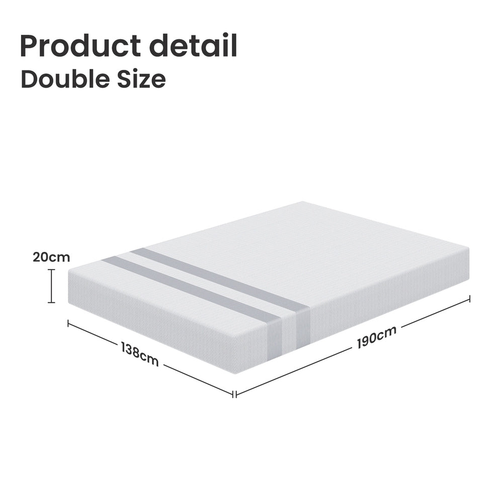 20cm Double Reversible Gel Memory Foam Mattress BedStory Medium Soft & Firm