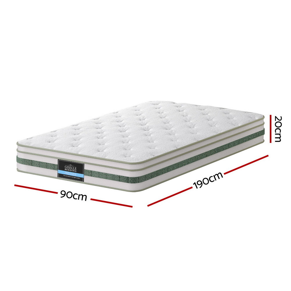 20cm Giselle Mattress Single Green Tea Mattresses