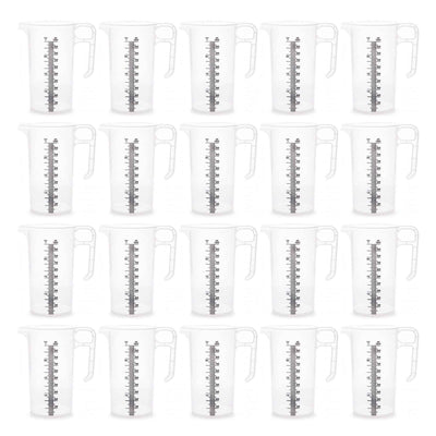 20x 1L Measuring Jug Heavy Duty Clear Plastic Propylene Food Grade BPA 5 Pro-Jug