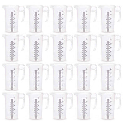 20x 500ml Measuring Jug Strong Clear Plastic Propylene BPA 5 Food Grade Pro-Jug