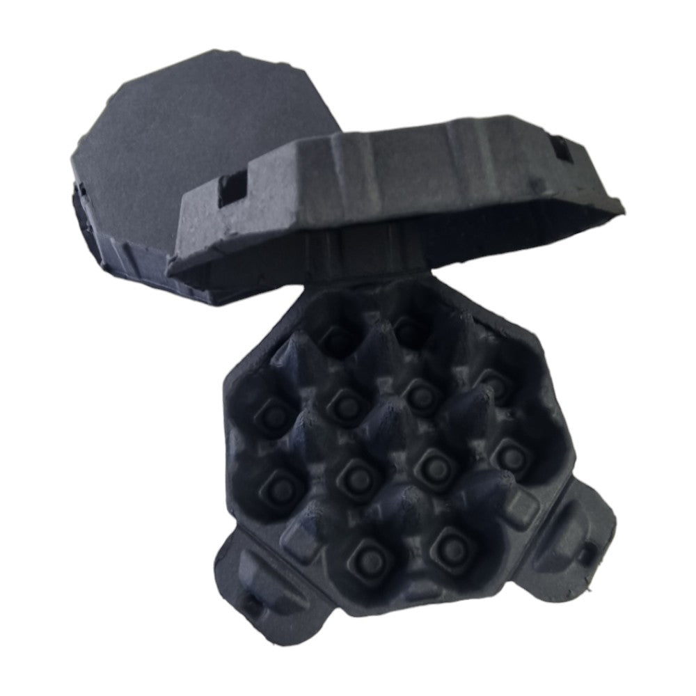 25 X Black Octagon Full Dozen Carton 12-Egg Recyclable Egg Cartons
