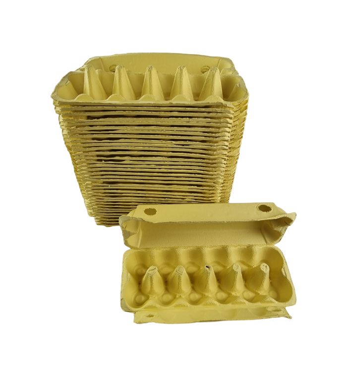 25 X Yellow Full Dozen Carton 12-Egg Recyclable Egg Cartons