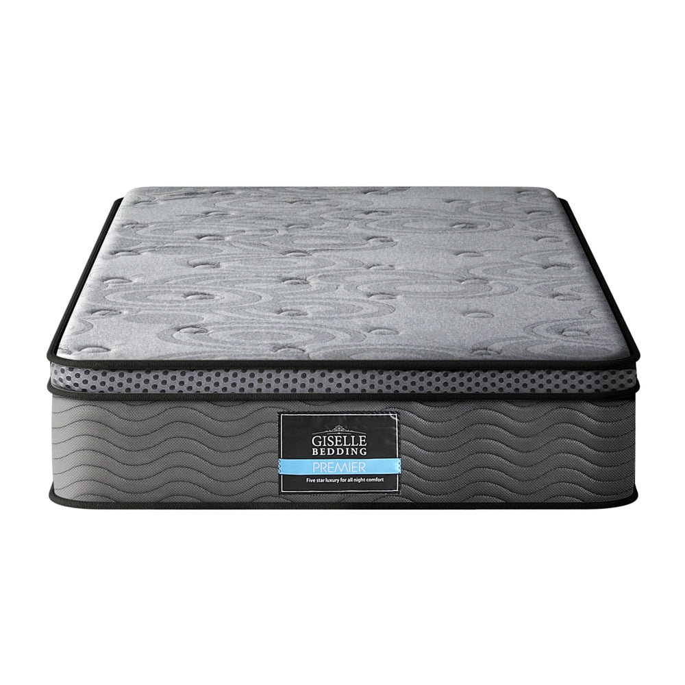 Giselle Bedding King Single Mattress 26cm Enhanced 6-turn Pocket Spring for Isolate Motion with Reinforced Edge Support