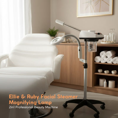 Ellie & Ruby Facial Steamer Magnifying Lamp - 2in1 Professional Beauty Machine