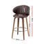 2x Artiss Bar Stools Dining Chairs Contoured Leather Wood Stool