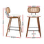 2x Artiss Bar Stools Kitchen Counter Rattan Chairs PU Leather Padding