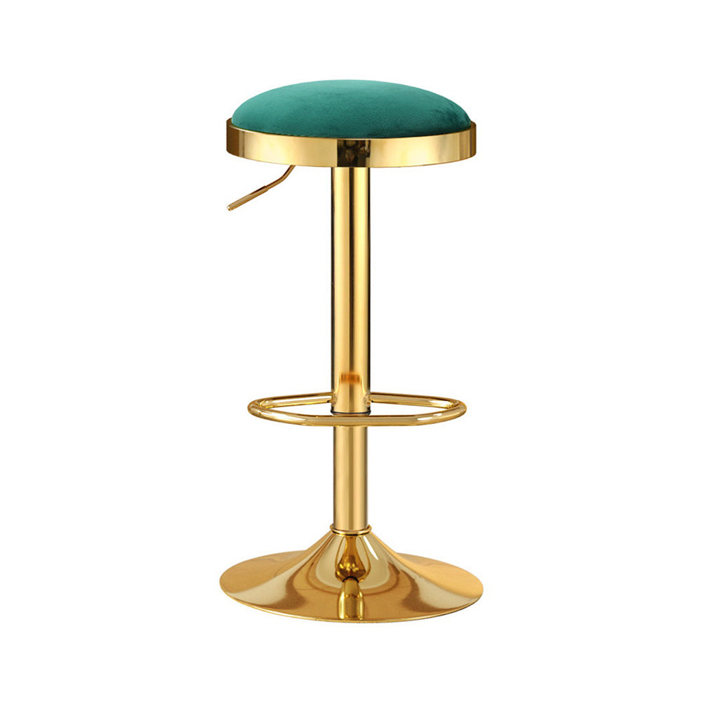 2x Artiss Bar Stools Kitchen Dining Chairs Velvet Padded Stool Green