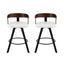 2x Artiss Bar Stools Swivel Kitchen Chairs Metal Legs Bentwood Counter White PU