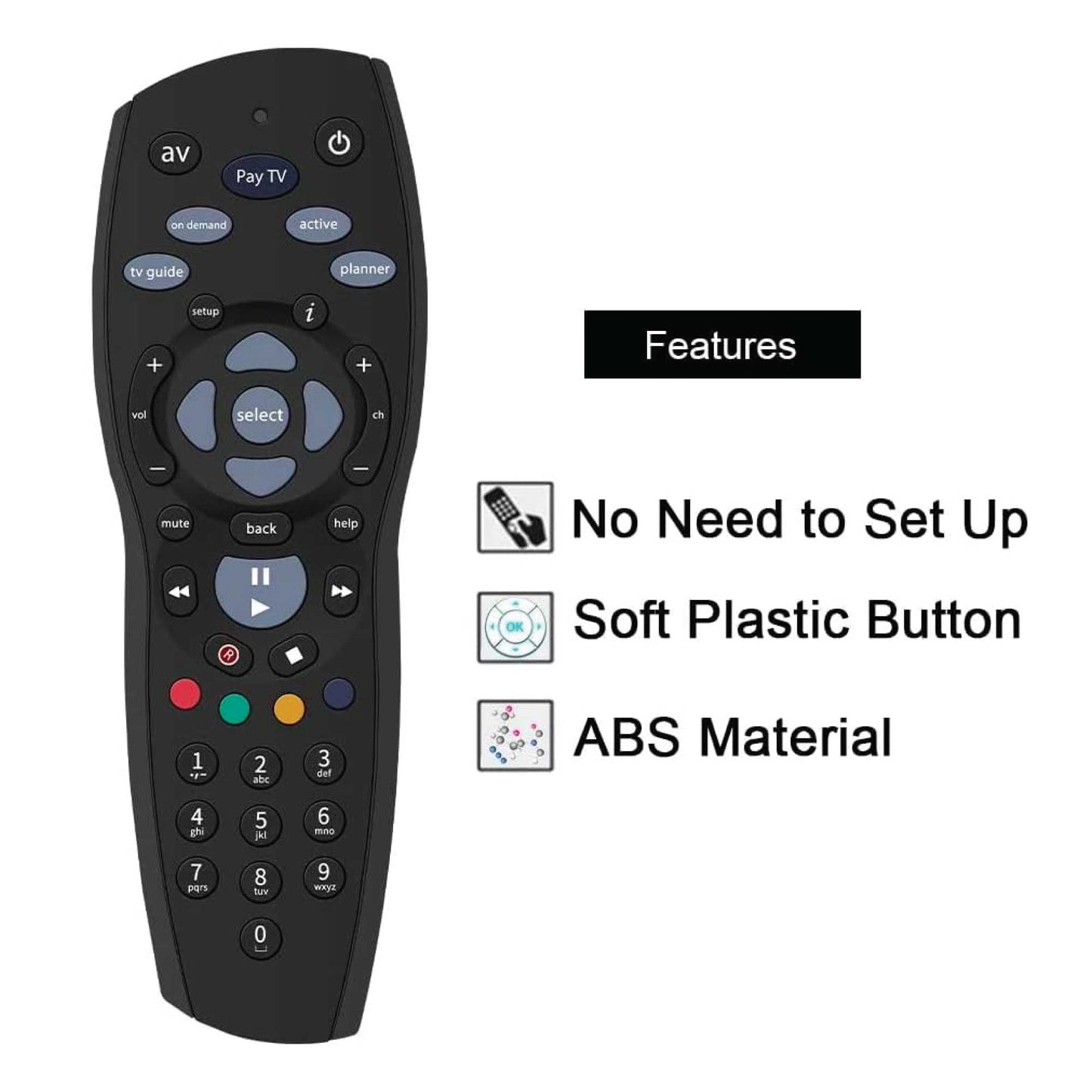 2x Tooleroo PayTV Remote Control Compatible with Foxtel MYSTAR SKY NZ - Black