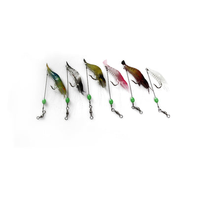 30 X Plastic Fishing Lures Soft Tackle Prawn Shrimp Flathead Bream Cod Bass Glow