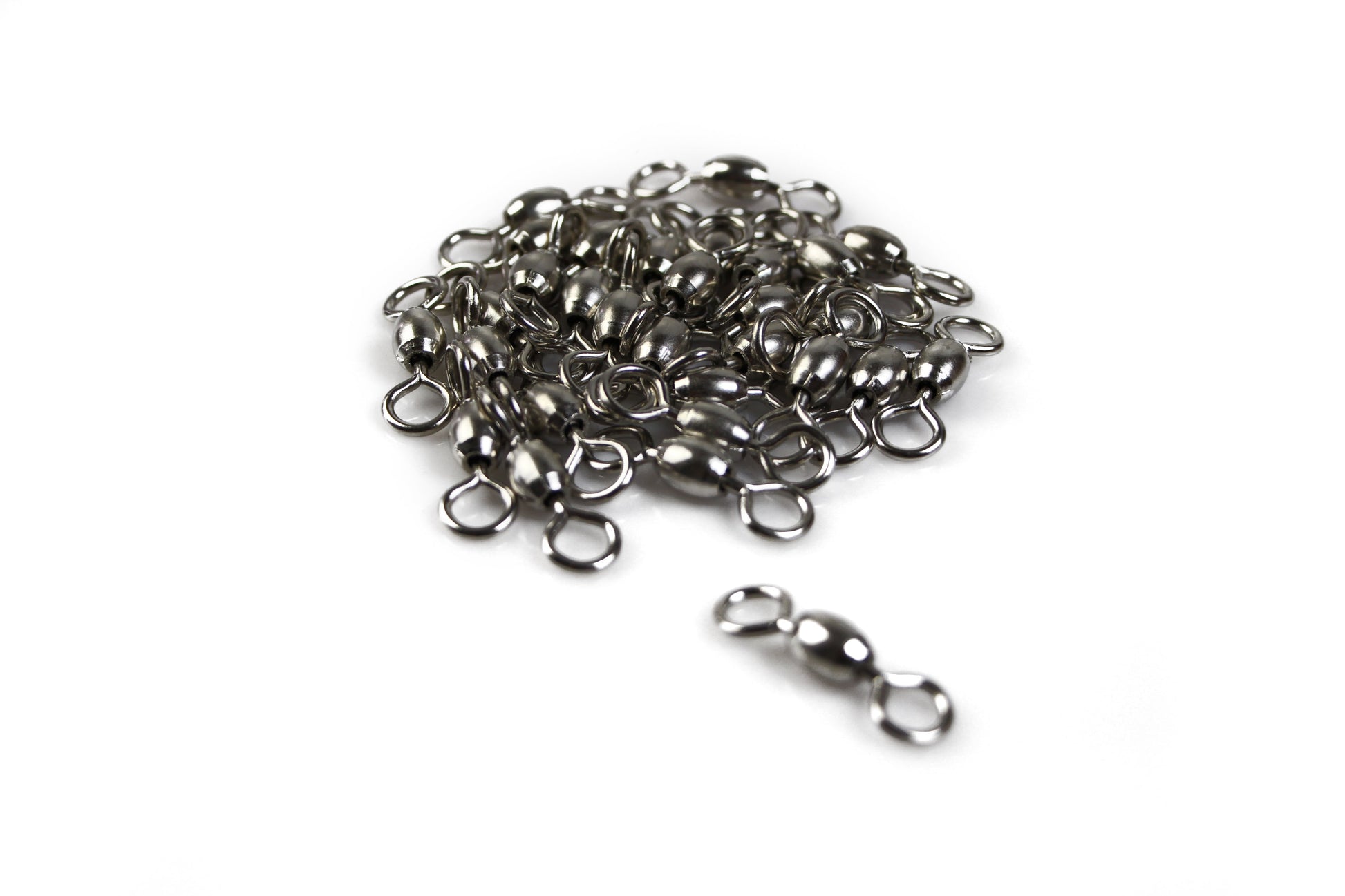 300Pcs X Silver Brass Barrel Fishing Swivel Ball Bearing Tackle Swivels