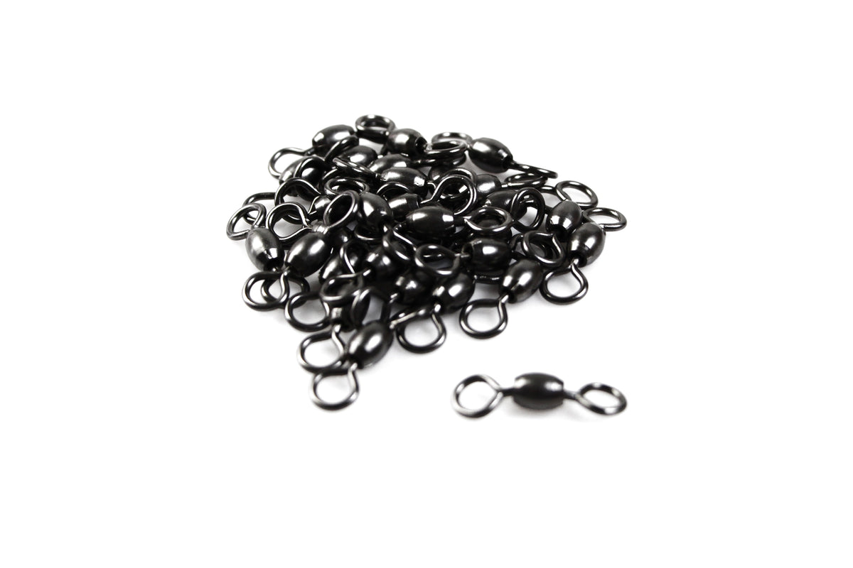 30Pcs X Black Brass Barrel Fishing Swivel Ball Bearing Tackle Swivels