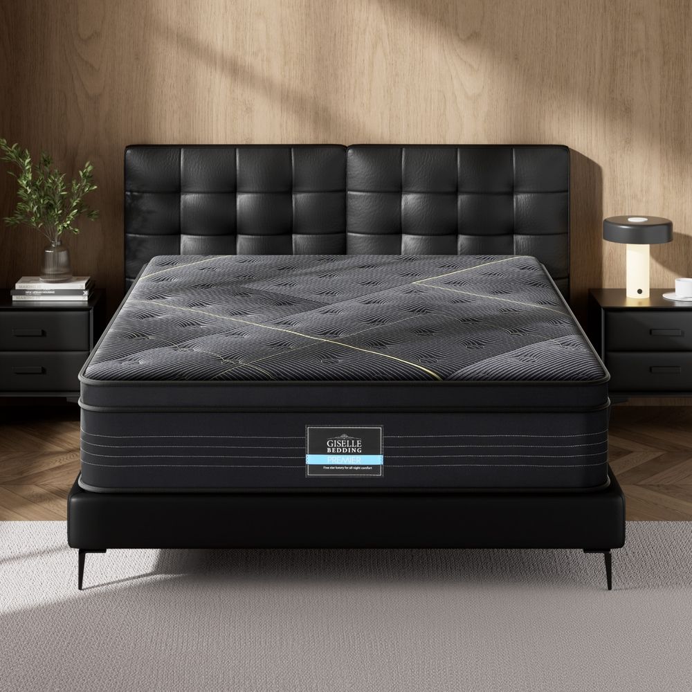 Giselle Bedding King Mattress 35cm Bamboo Charcoal Foam with Enhanced 6-turn Pocket Spring