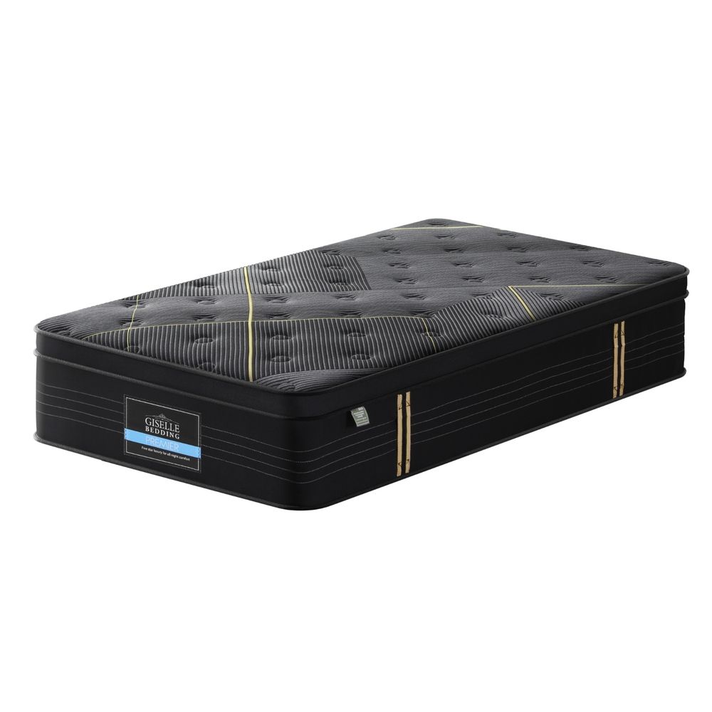 Giselle Bedding King Single Mattress 35cm Bamboo Charcoal Foam with Enhanced 6-turn Pocket Spring