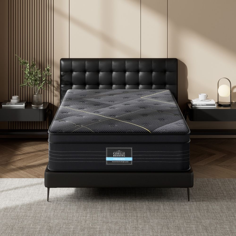 Giselle Bedding Single Mattress 35cm Bamboo Charcoal Foam with Enhanced 6-turn Pocket Spring